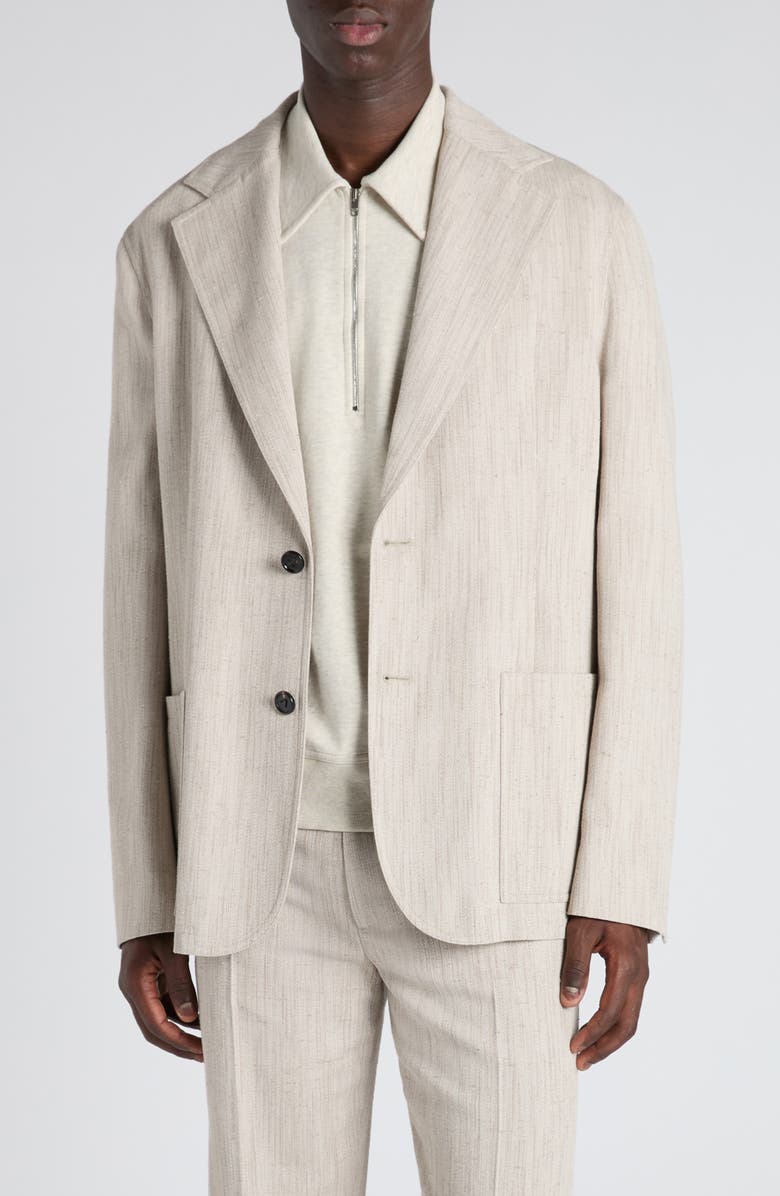 Bottega Veneta Textured Sport Coat, Main, color, 2674 Grey Putty