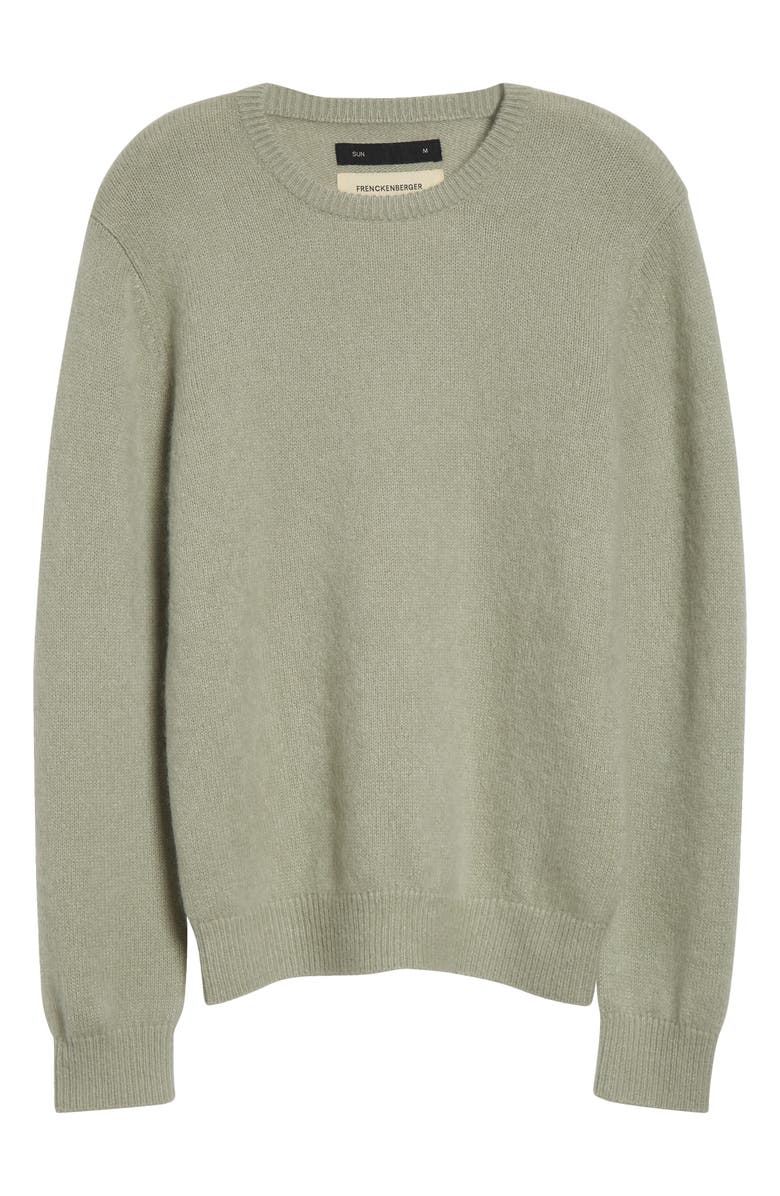 FRENCKENBERGER Mini Cashmere
Silk Crewneck Sweater, Main, color, White Tea