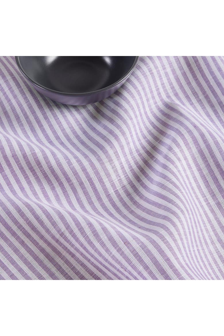 Linen Placemats Set of 4, 14 x 19" - Narrow Stripe, Alternate, color, Lavender and White