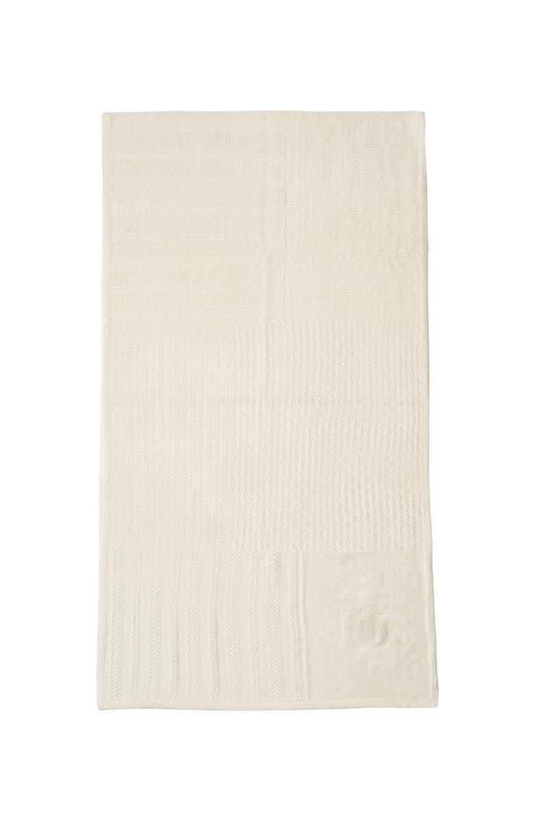 Lauren Ralph Lauren Pointelle Patchwork Wrap, Alternate, color, Cream