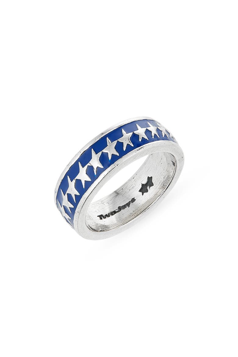 All Round Icon Enamel Band Ring, Main, color, SILVER