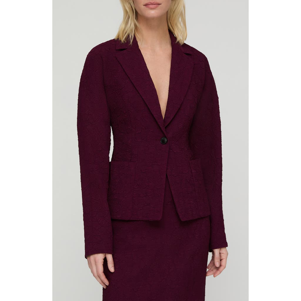 Lafayette 148 New York Matelassé Jacquard Pintuck Back Jacket In Red