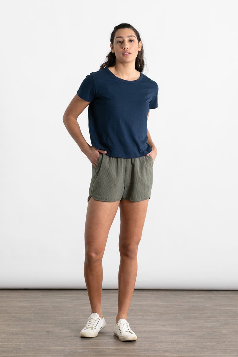 Luca Track Short, Alternate, color, Olive Pinstripe