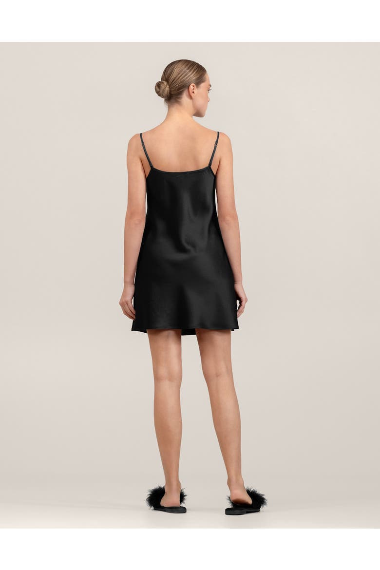 Angelica silk short nighty, Alternate, color, Black
