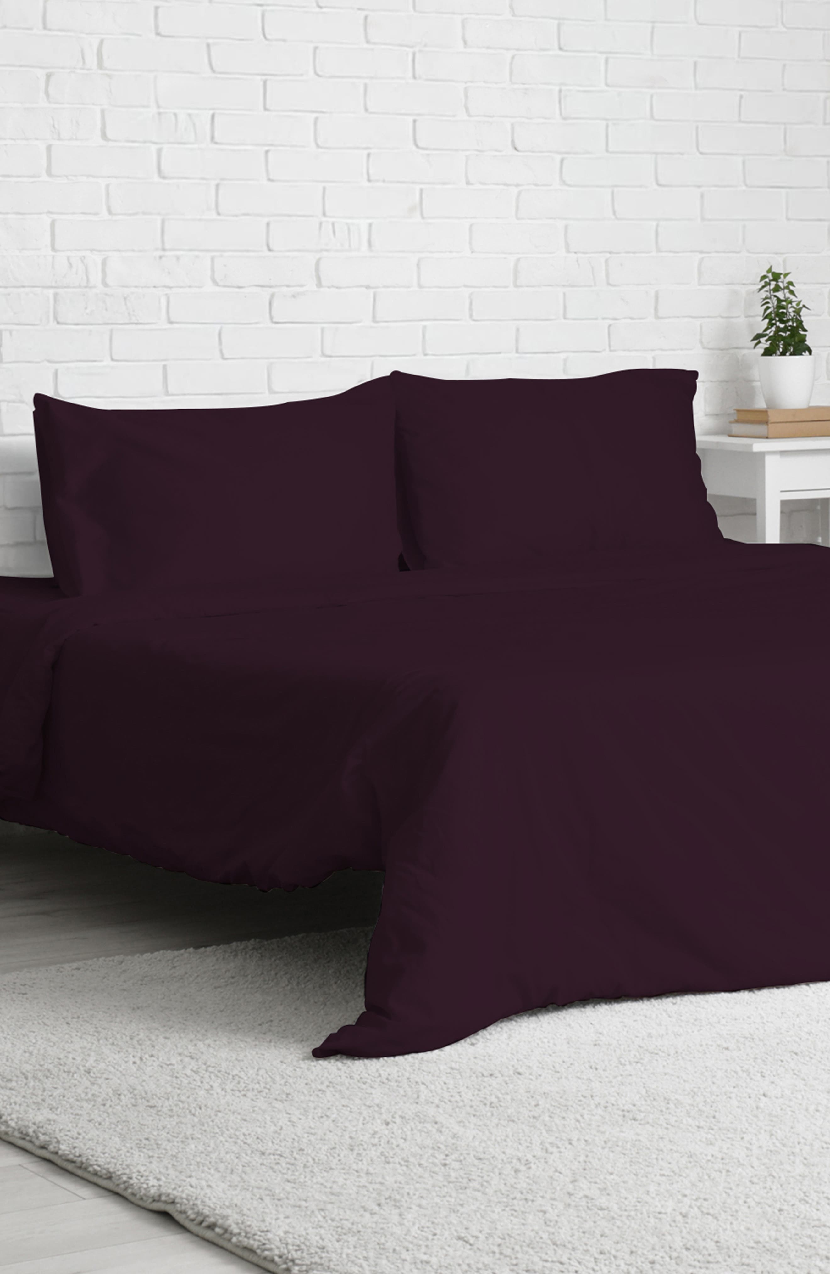 Solid Royal Purple Microfiber Duvet Cover Set