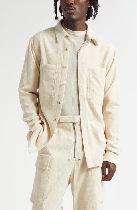 【関税&送料込】Rick Owens Ivory Jersey Shirt Rick Owens Ivory Jersey Shirt | italist