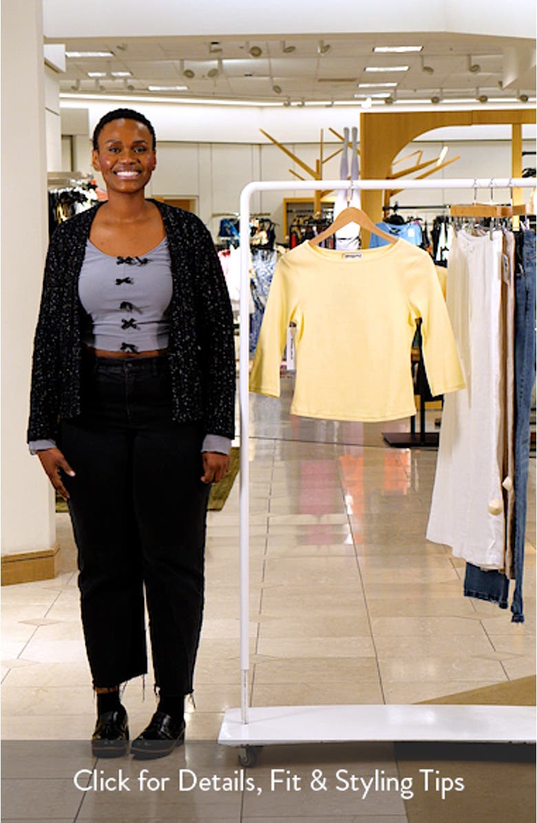 Elaia Three-Quarter Sleeve Crop Top, sales video thumbnail