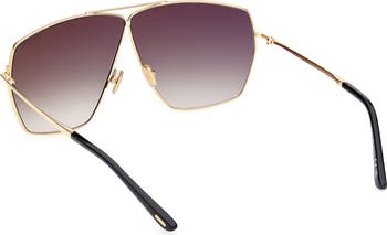 Stella 67mm Oversize Navigator Sunglasses
