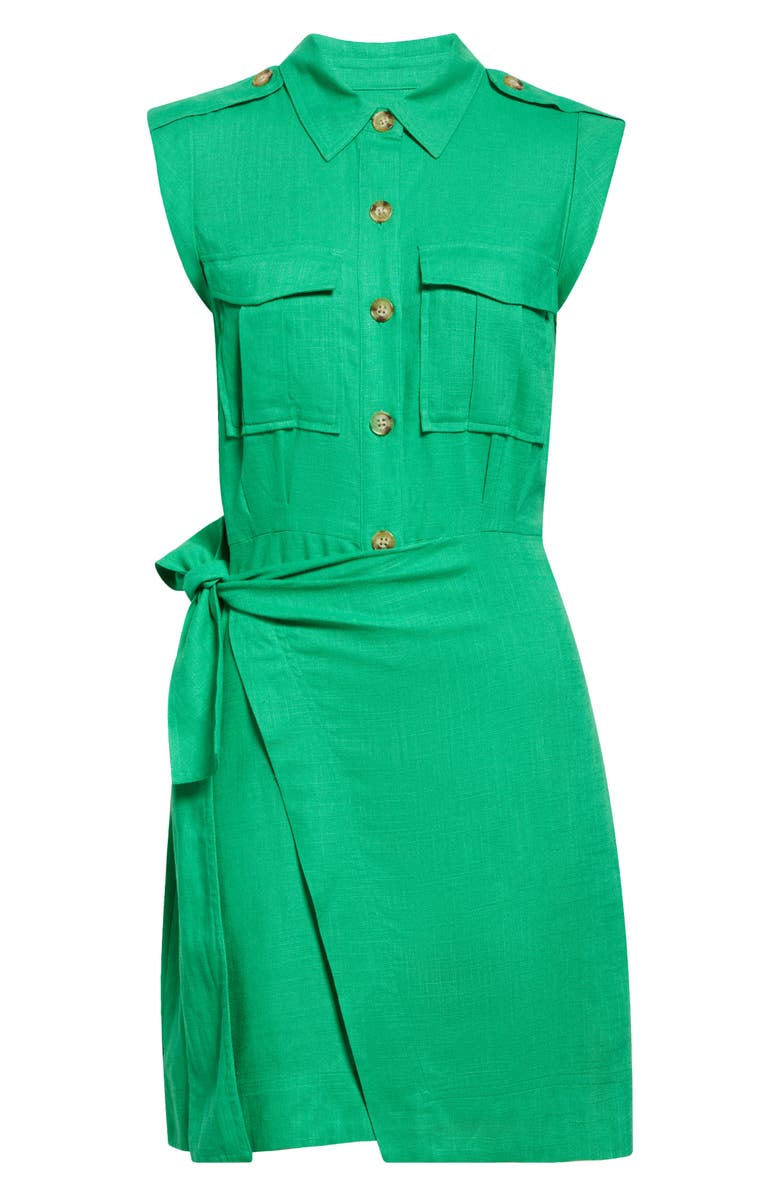 Derek Lam 10 Crosby Giselle Sleeveless Cargo Shirtdress, Alternate, color,