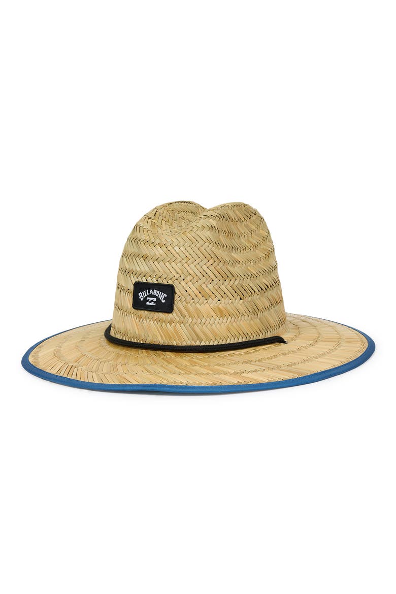 Tides Print Woven Straw Hat, Main, color, DARK DENIM