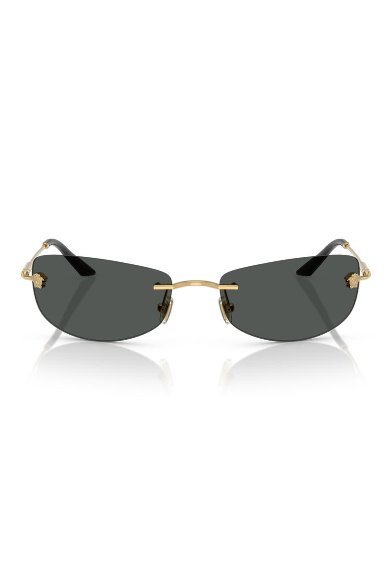 60mm Rectangular Sunglasses, Main, color, GOLD
