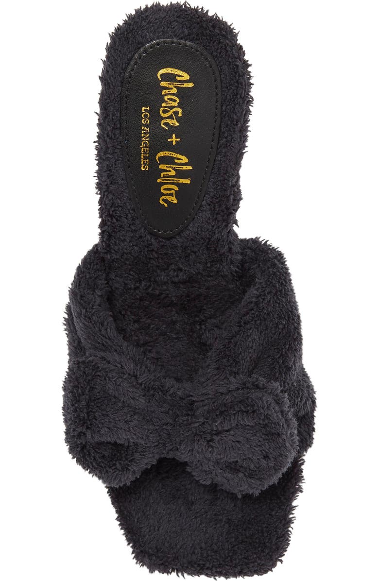 CHASE AND CHLOE Amelie Fleece Spike Sandal, Alternate, color,