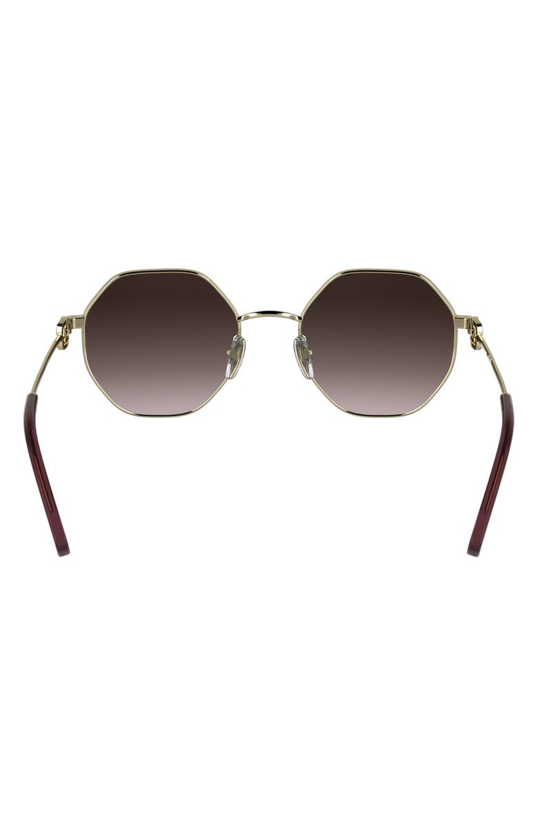 Longchamp Le Foulonné 52mm Gradient Round Sunglasses, Alternate, color, Gold/ Gradient Brown Rose