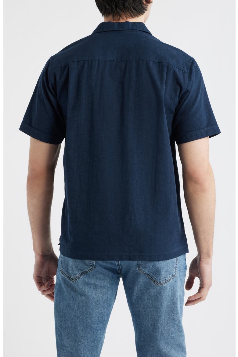 Ephesia Slub Cotton Camp Shirt, Alternate, color, NAVY