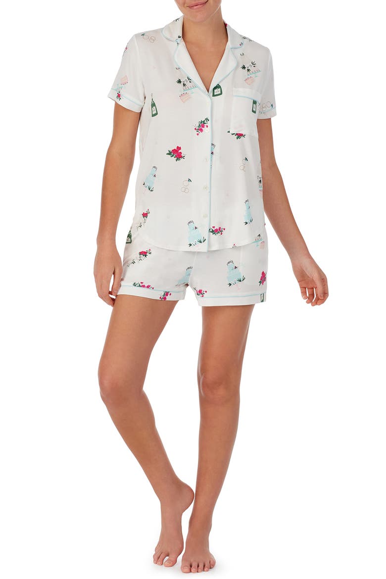 print short pajamas, Main, color, WHITE