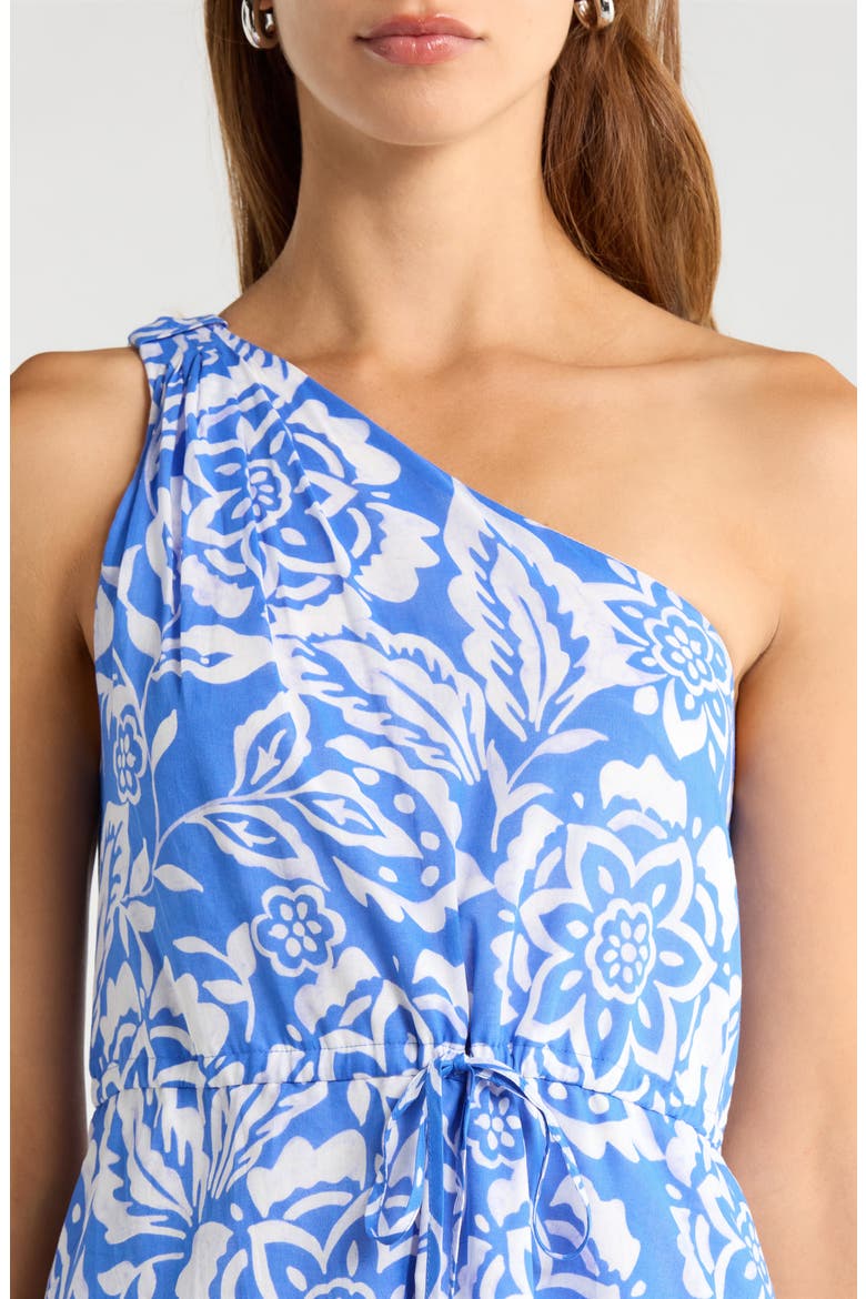 Marny Floral Print One-Shoulder Maxi Dress, Alternate, color, BLUEWHT