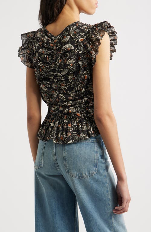 Rails Cali Floral Print Peplum Top In Cassia
