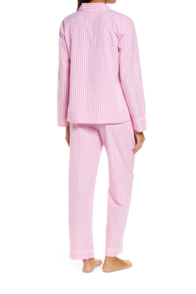 Long Sleeve Gingham Print Pajamas, Alternate, color, GINGHAM PINK