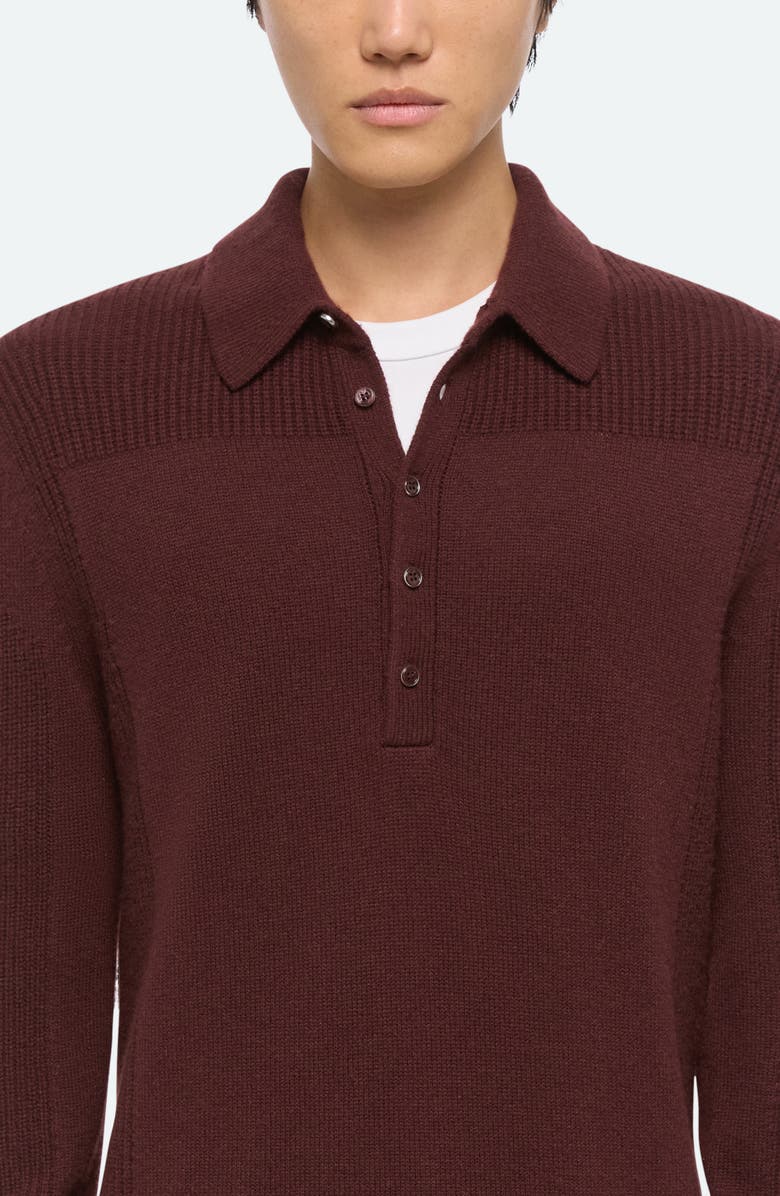 Helmut Lang Block Polo Sweater, Alternate, color, Dark Burgundy - Q51