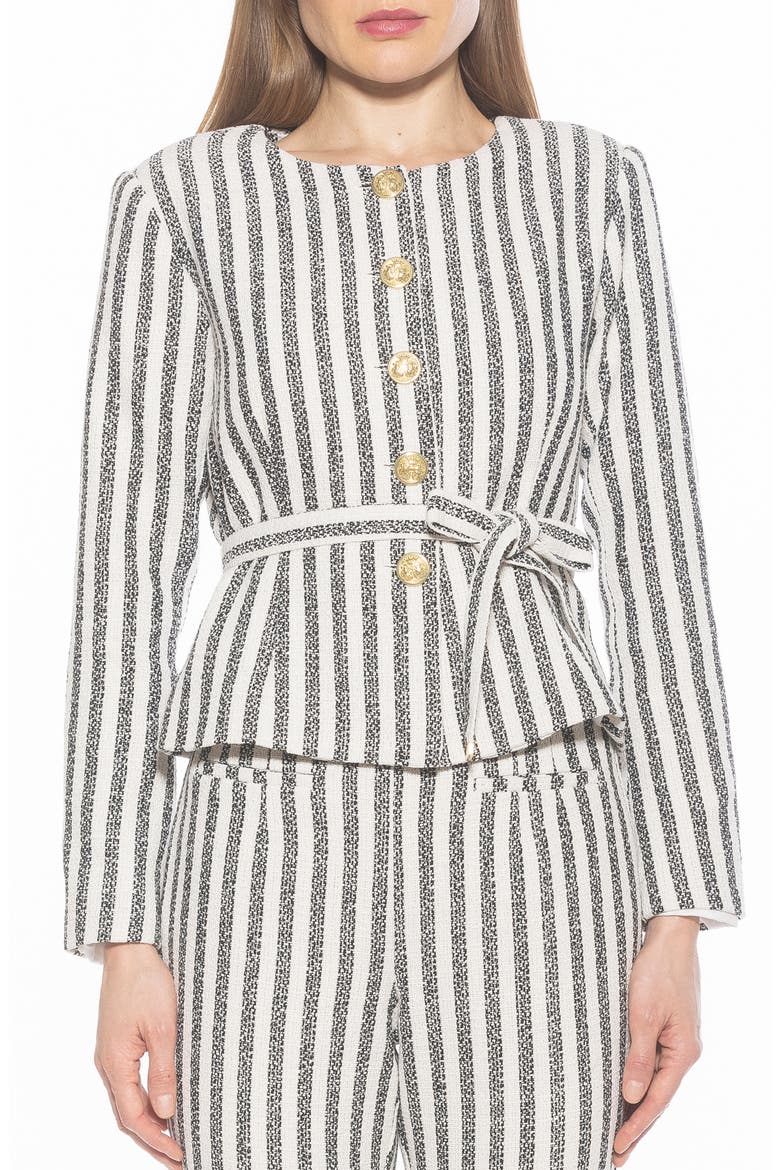 Arjun Stripe Jacket, Main, color, NAVY STRIPE