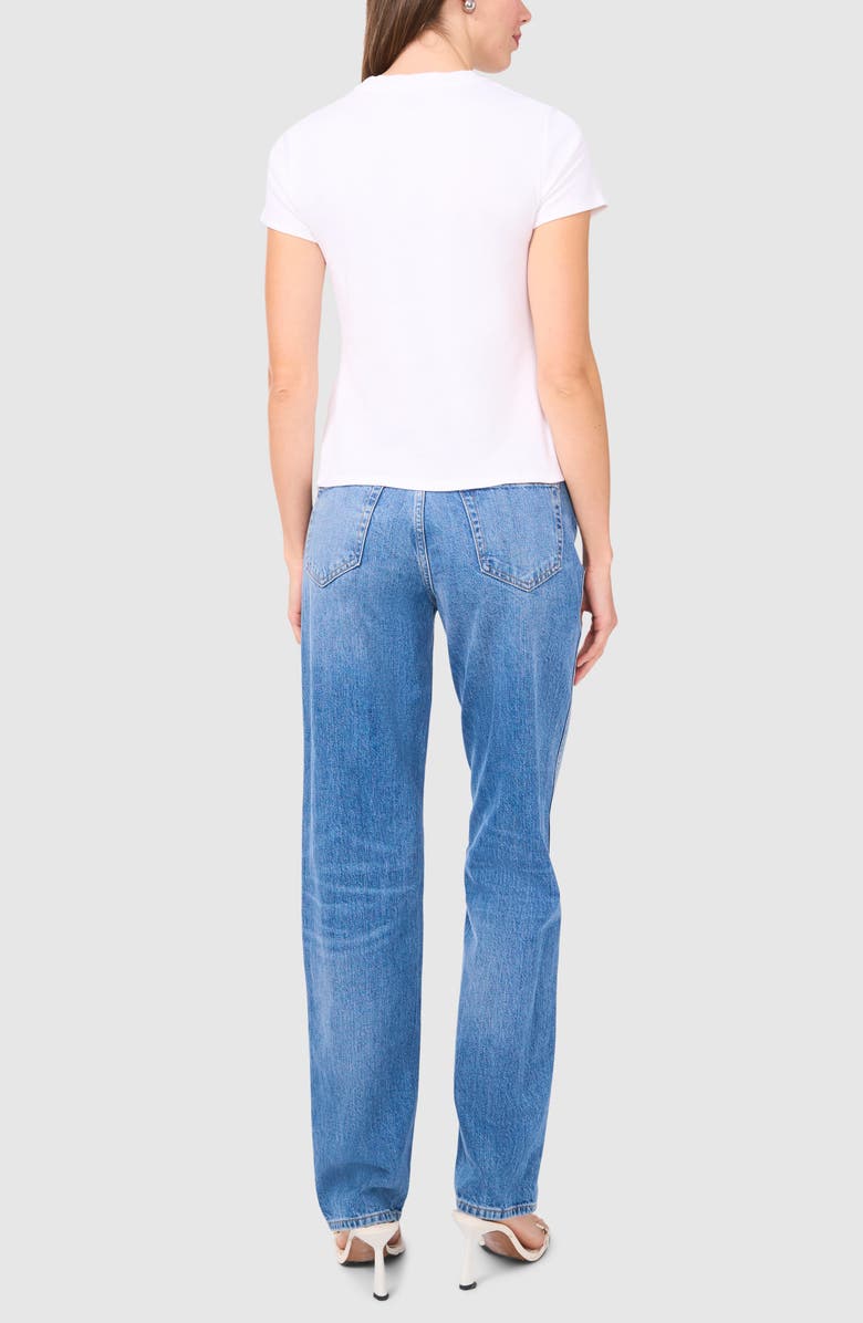 Halogen<sup>®</sup> Rib Stretch Cotton T-Shirt, Alternate, color, Bright White