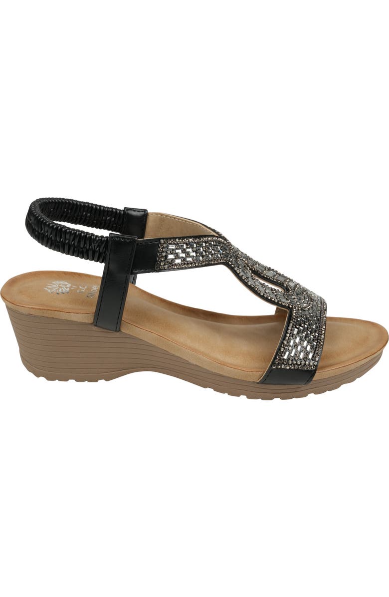 GOOD CHOICE NEW YORK Celestia Embellished Ankle Strap Wedge Sandal, Alternate, color,