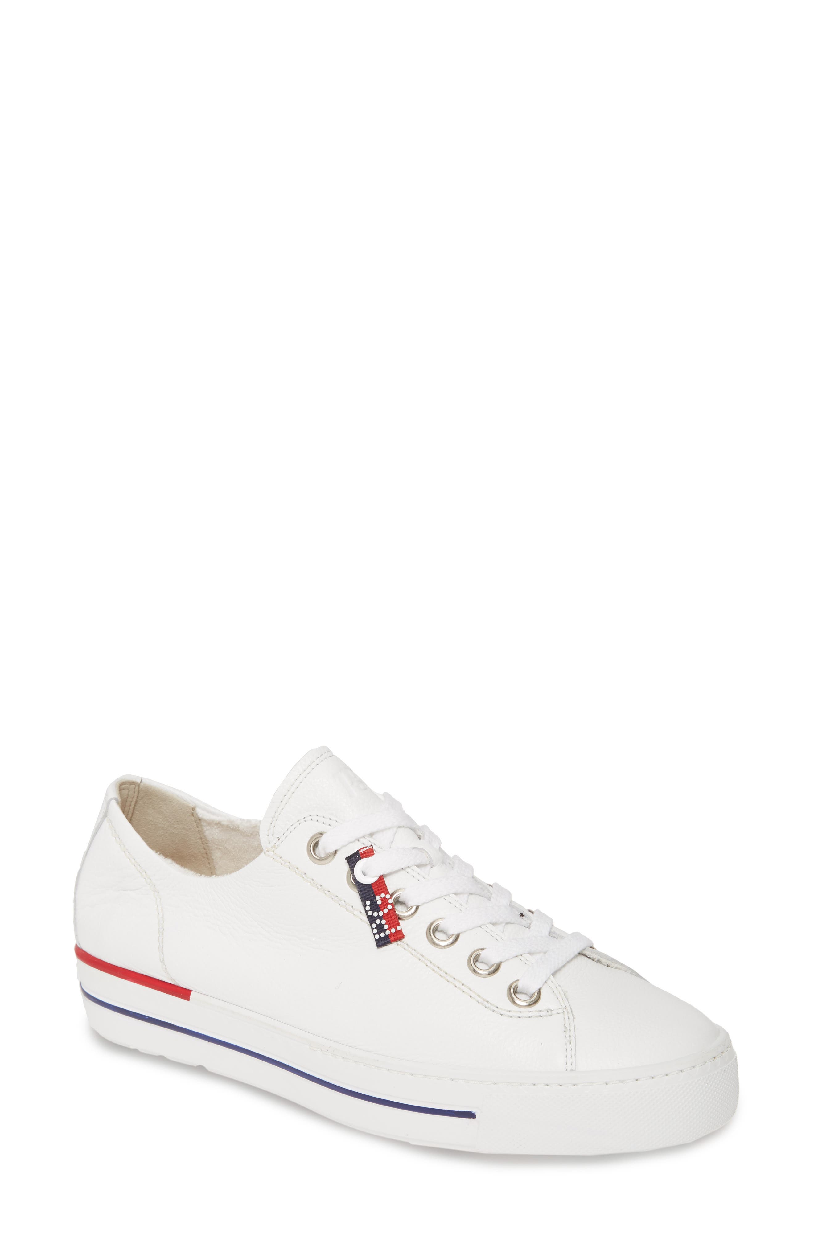 Paul Green Carly Low Top Sneaker, Main, color, White Calf