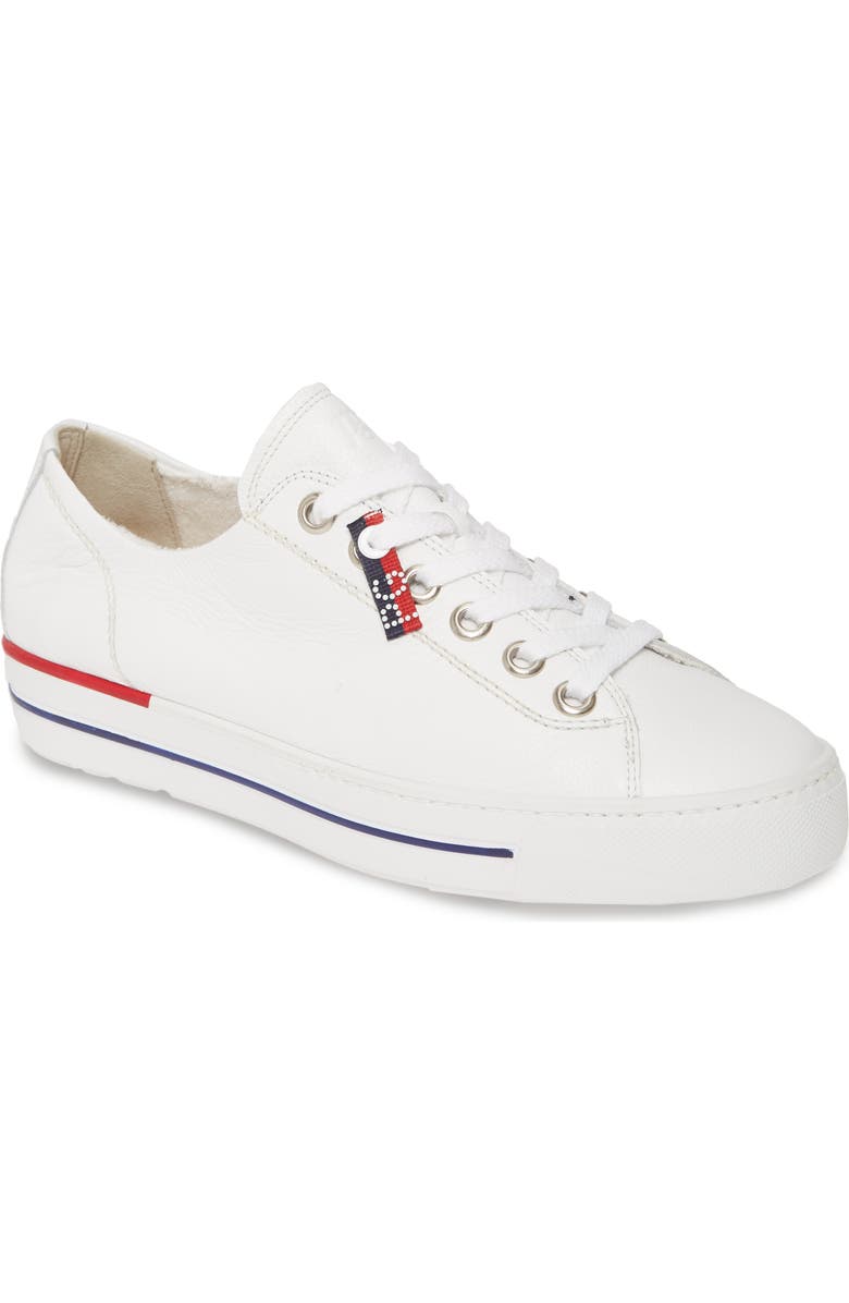 Paul Green Carly Low Top Sneaker, Main, color, White Calf