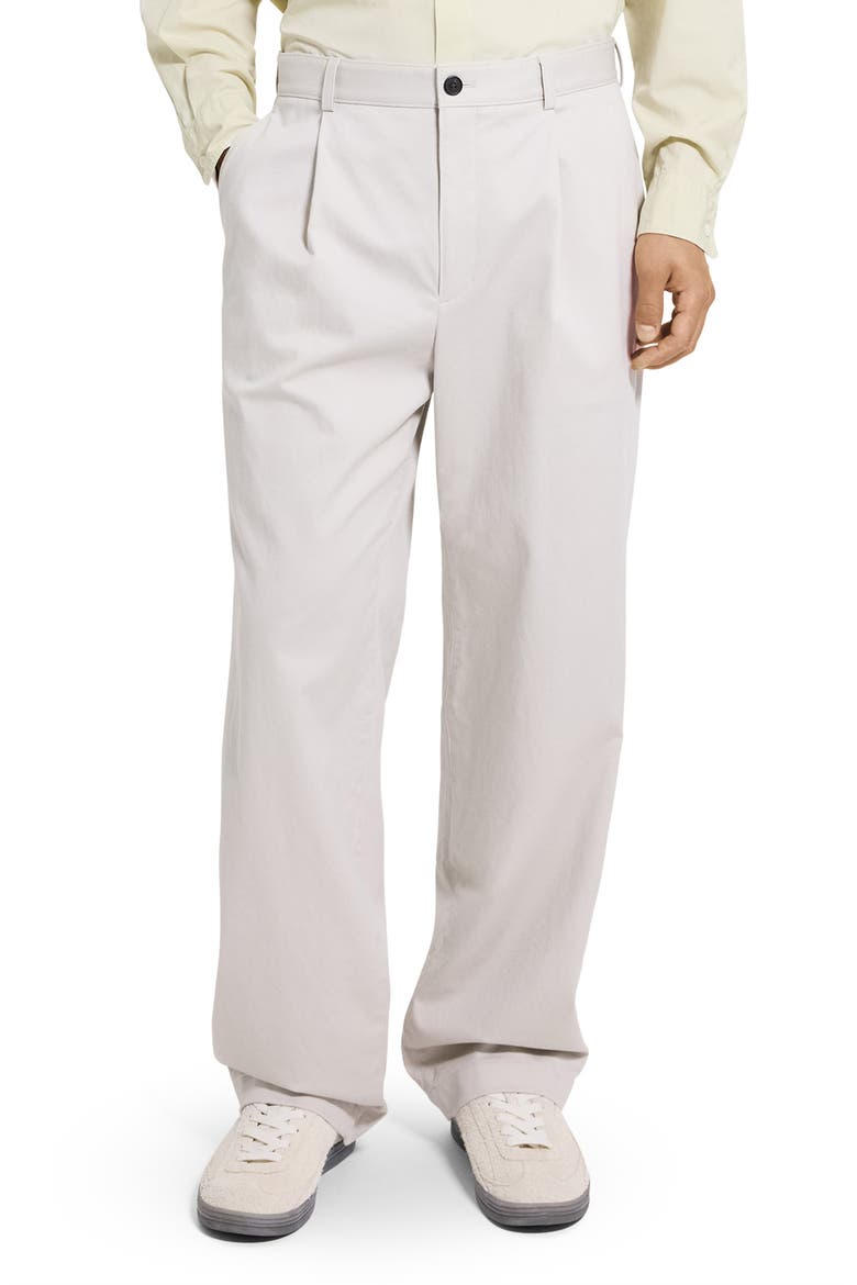 Relaxed Pleat in Moonsoft Cotton Blend Pants, Main, color, SILVER CLOUD - UQA