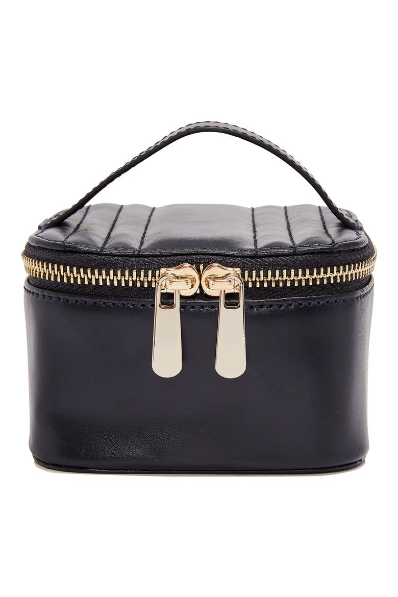 Maria Zip Jewelry Cube, Main, color, NAVY