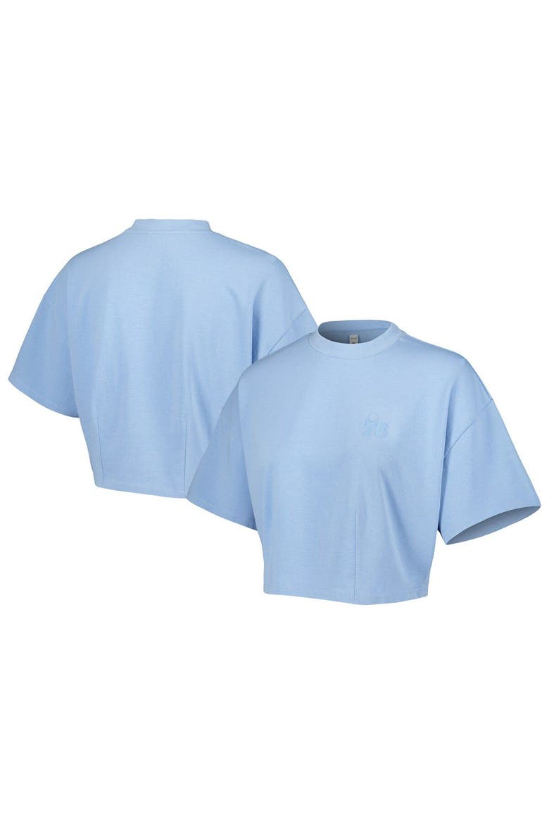 Men's Lusso Light Blue Philadelphia 76ers Nola Faded Tonal Cropped T-Shirt, Main, color, Light Blue