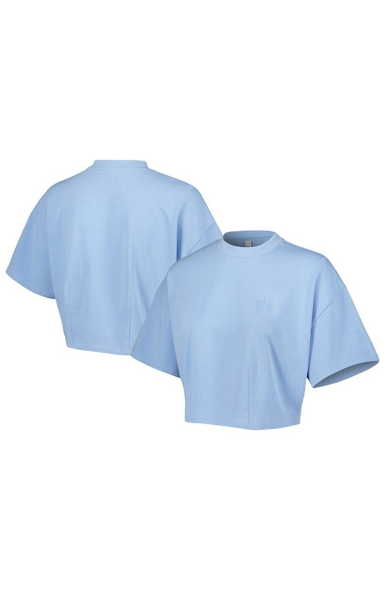 LUSSO Men's Lusso Light Blue Philadelphia 76ers Nola Faded Tonal Cropped T-Shirt, Main, color, Light Blue