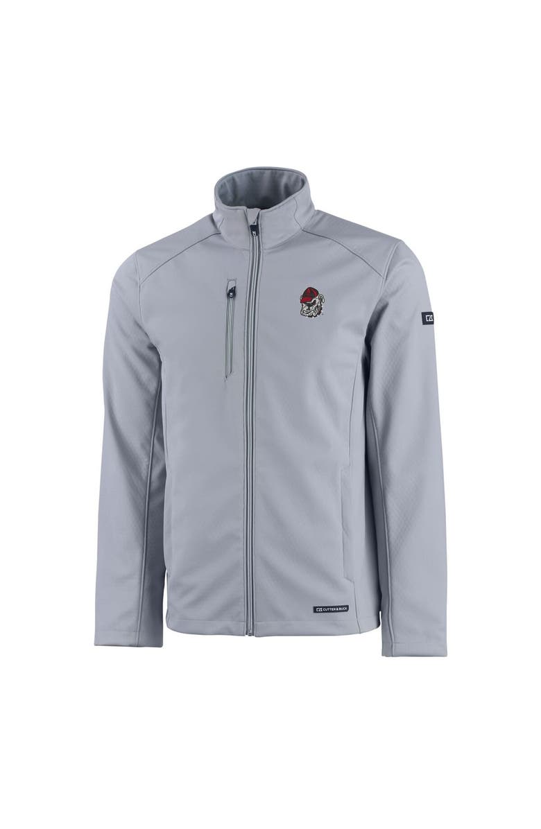 Cutter & Buck Men's Cutter & Buck  Gray Georgia Bulldogs Evoke Eco Softshell Recycled Full-Zip Jacket, Alternate, color, Gray