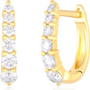 EF Collection Mini Maeve Graduated Diamond Huggie Hoop Earrings