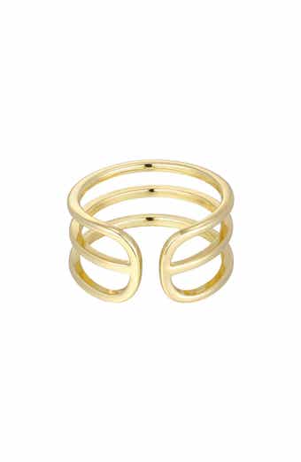 14k Gold Plated Adjustable Triple Band Ring