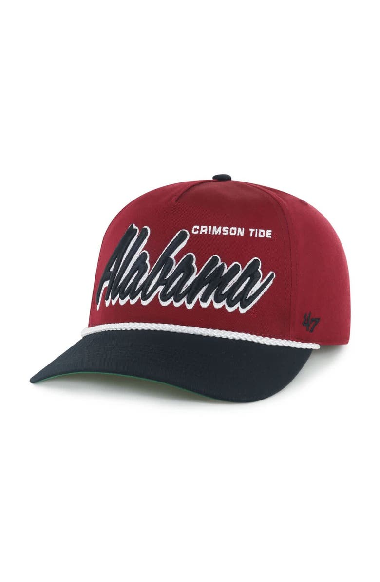 '47 Men's '47 Crimson Alabama Crimson Tide Dropshadow Rope Hitch Adjustable Hat, Alternate, color,
