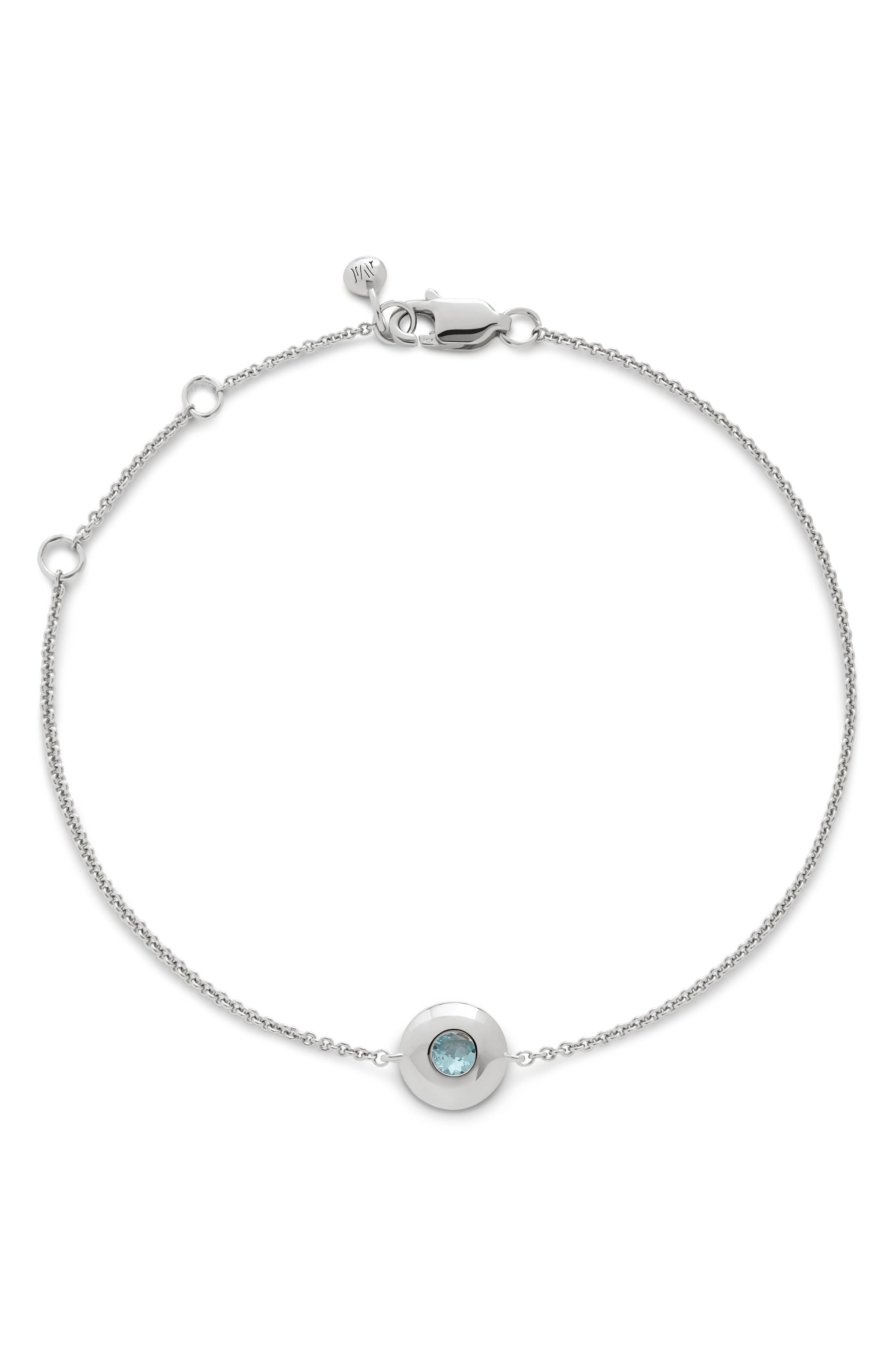 selected STERLING SILVER / AQUAMARINE