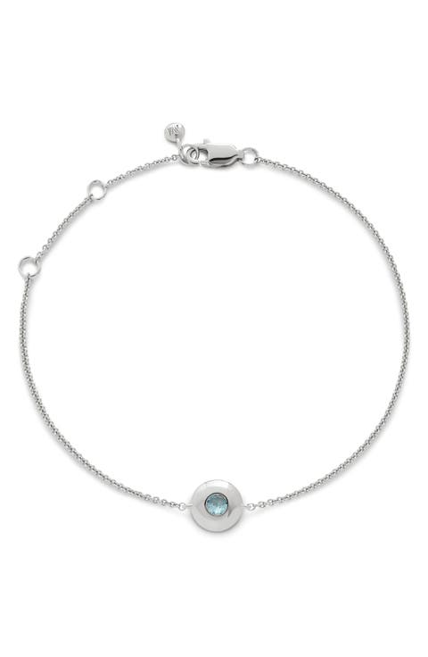 March Birthstone Chain Bracelet