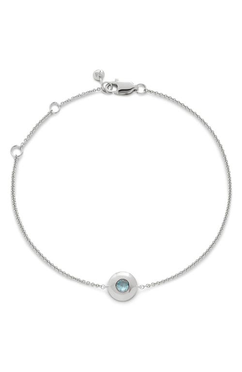 Monica Vinader Sterling Silver December Birthstone Chain Bracelet Turquoise In Metallic