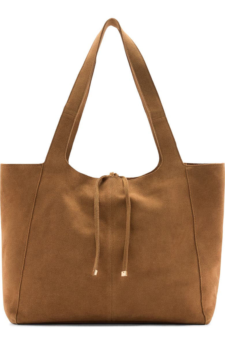MANGO Suede Shopper, Main, color, Leather