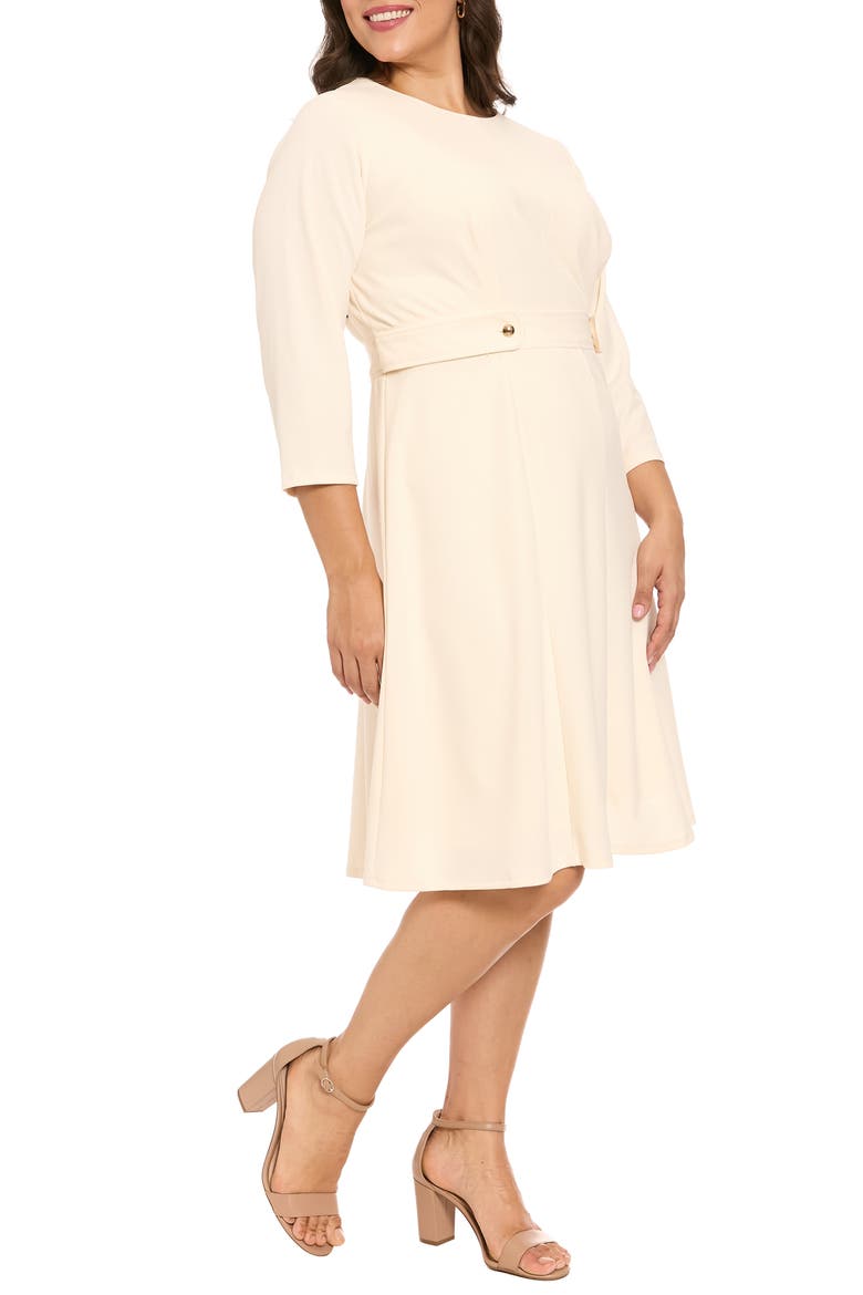 Seamed Side Tab Midi Dress, Alternate, color, SUGAR IVORY