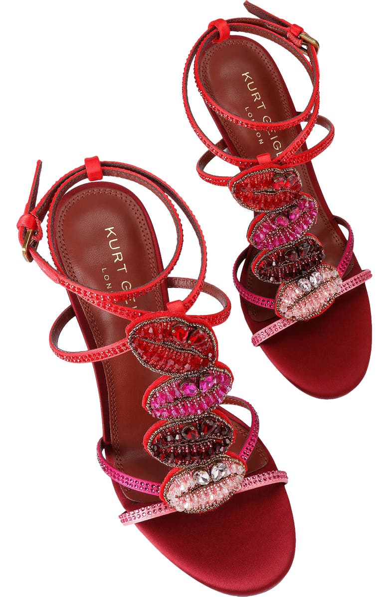 Kurt Geiger London Kiss Crystal Embellished Ankle Strap Stiletto Sandal, Alternate, color,