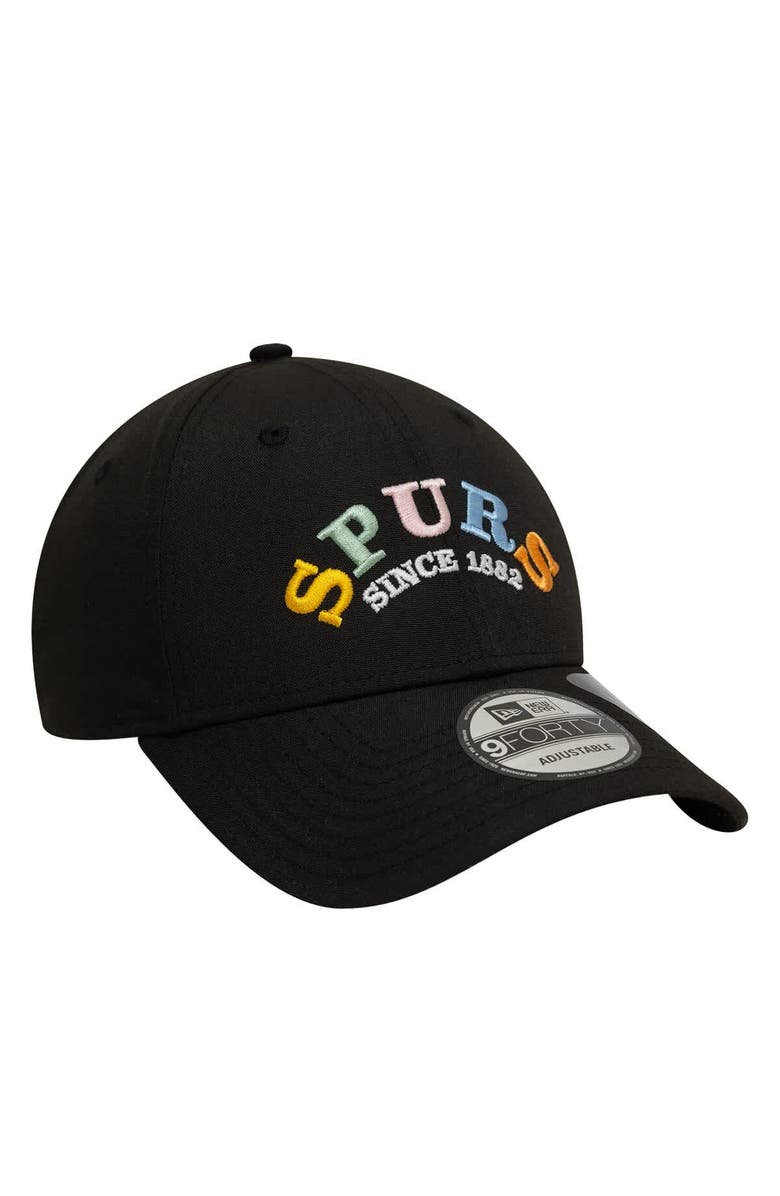New Era Men's New Era Black Tottenham Hotspur Rainbow Wordmark Adjustable 9FORTY Hat, Alternate, color, Black