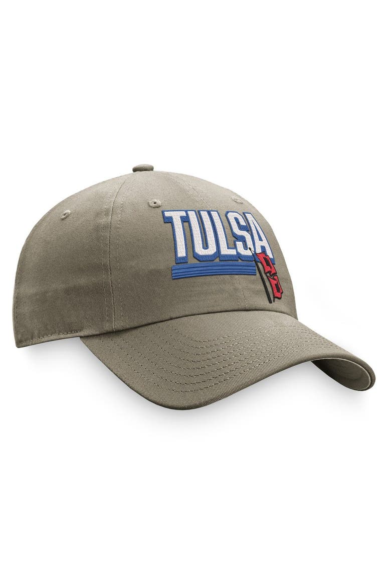 Men's Top of the World Khaki Tulsa Golden Hurricane Slice Adjustable Hat, Alternate, color, Khaki