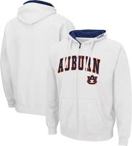 COLOSSEUM Men's Colosseum White Auburn Tigers Arch & Logo 3.0 Full-Zip Hoodie