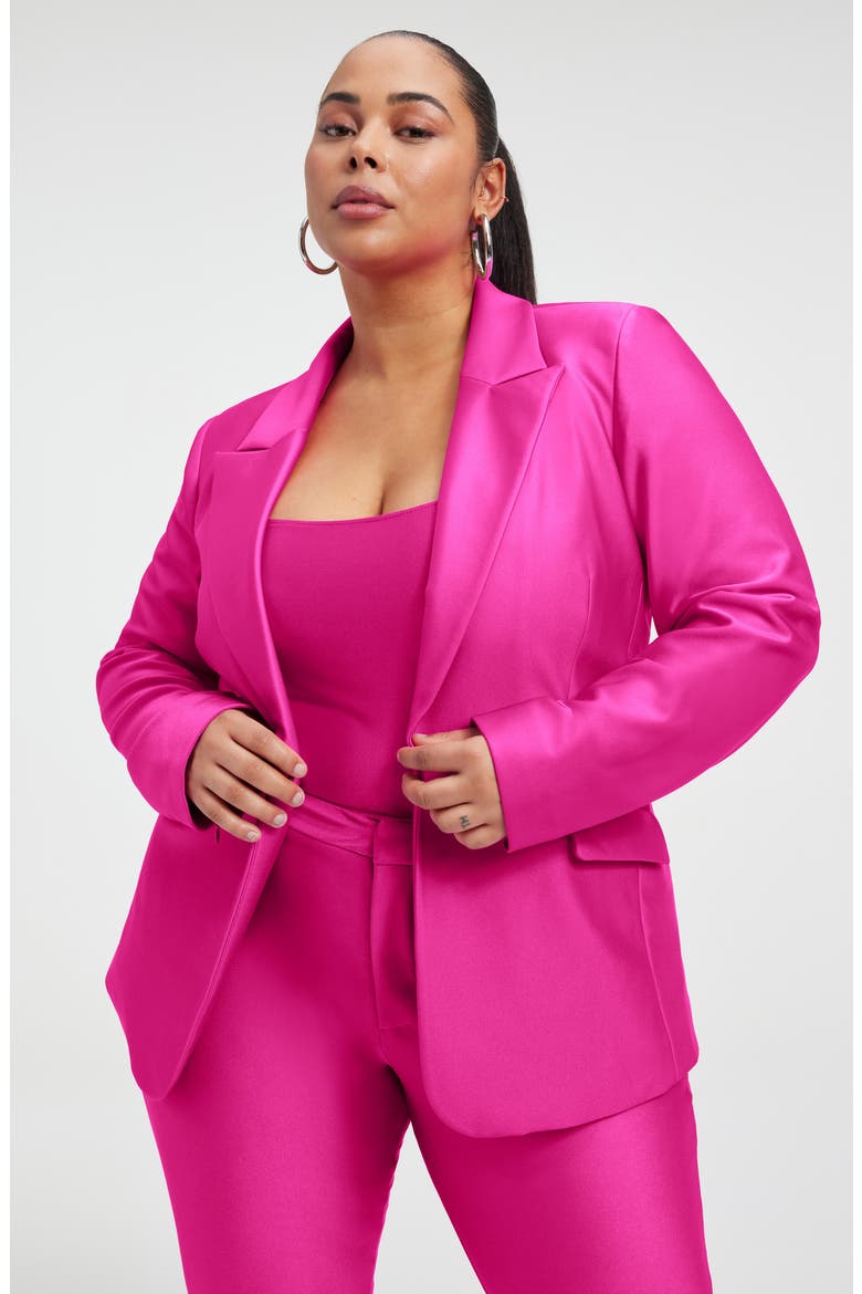 High Shine Compression Sculpted Blazer, Alternate, color, FUCHSIA PINK001