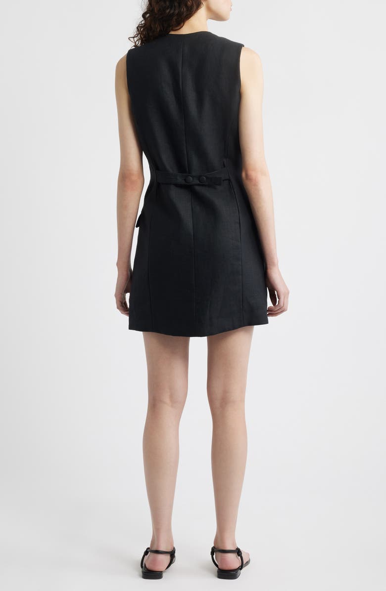 Faithfull the Brand Eloise Linen Minidress, Alternate, color, Black