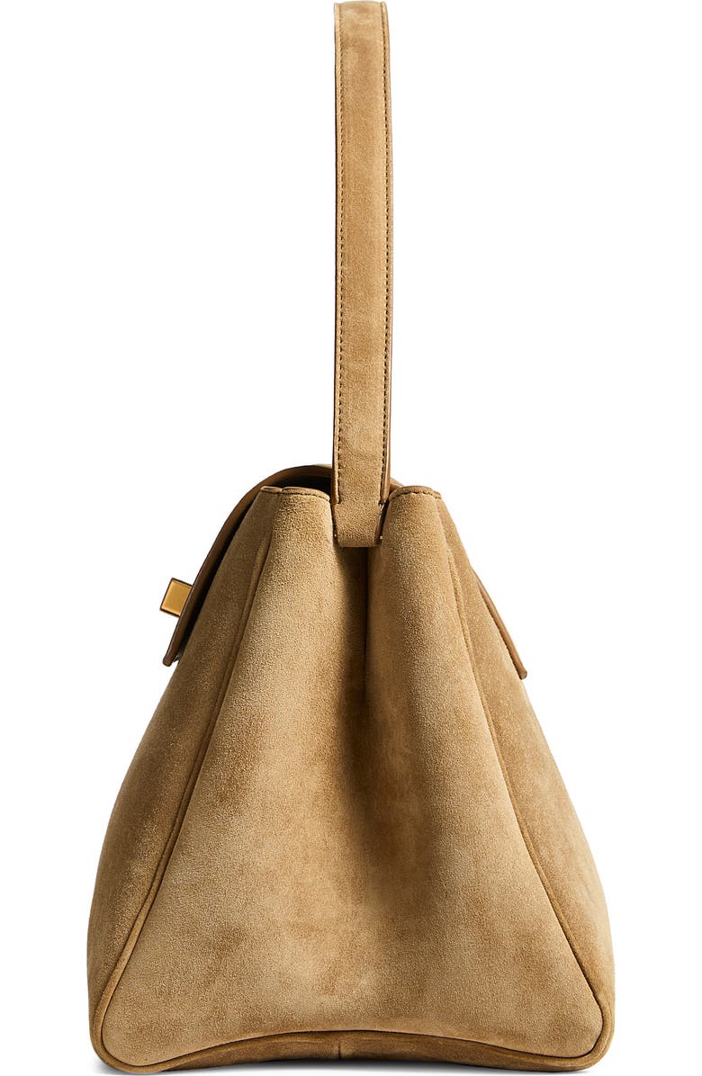 Khaite Audrey Suede Top Handle Bag, Alternate, color, Mud