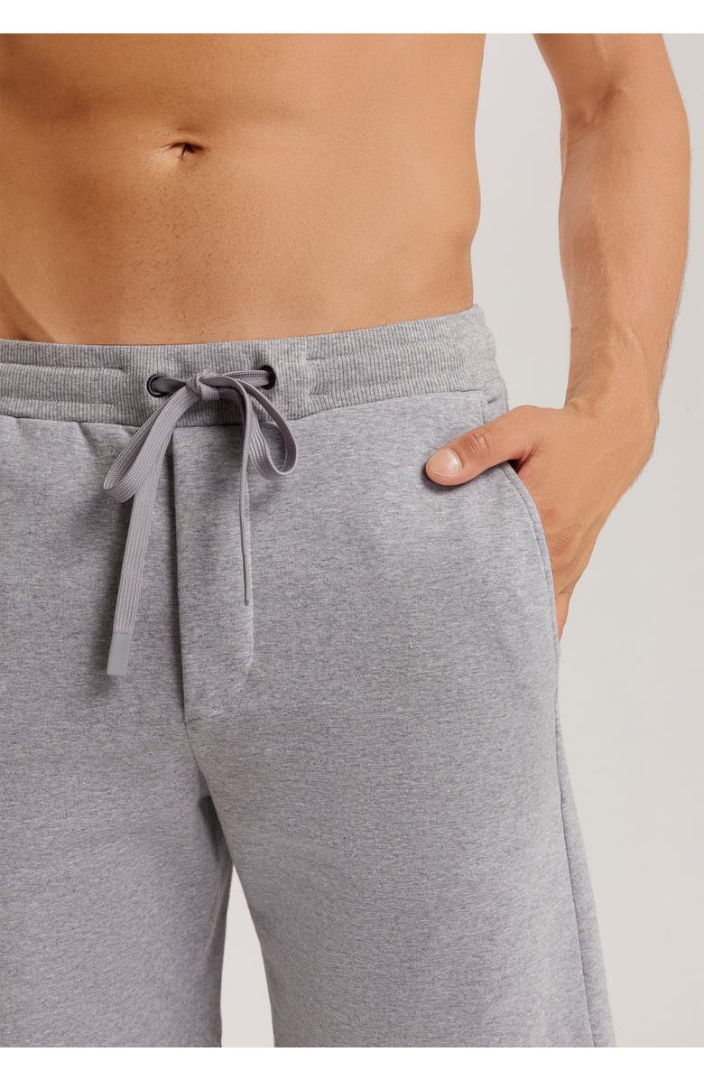 Hanro Natural Living Organic Cotton Drawstring Shorts, Alternate, color, Grey Melange