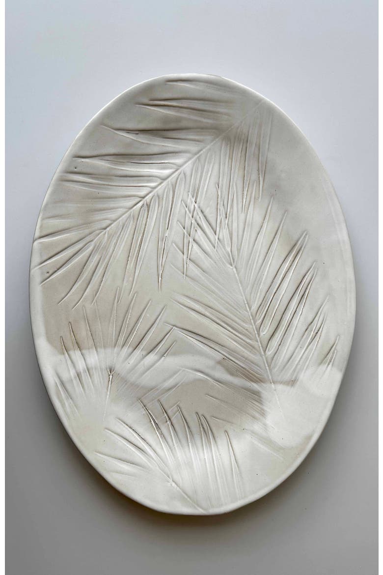 Sandalwood Fern Statement Platter, Alternate, color, Sand